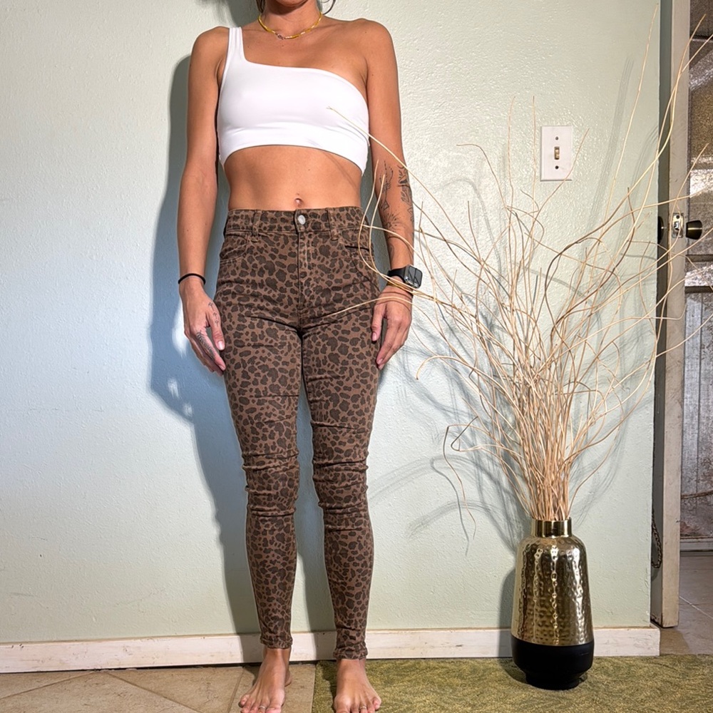 American Eagle Outfitters Brown Leopard Skinny Jeggings